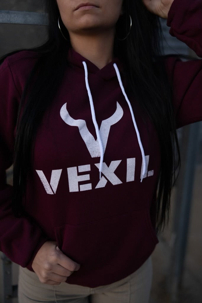 Vexil Brand - Hoodie - Distressed Logo - Maroon