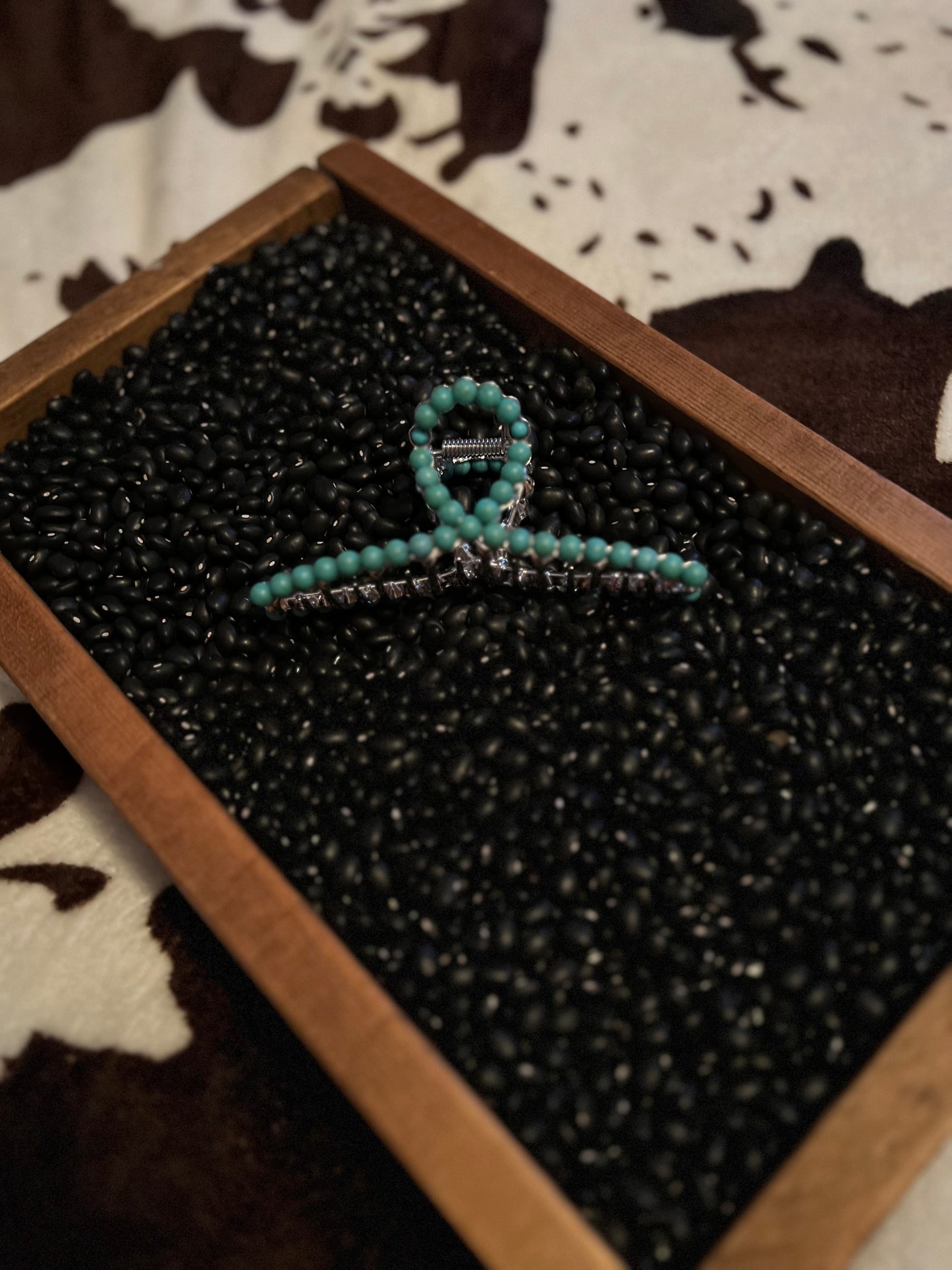 Turquoise Metal Claw Clip