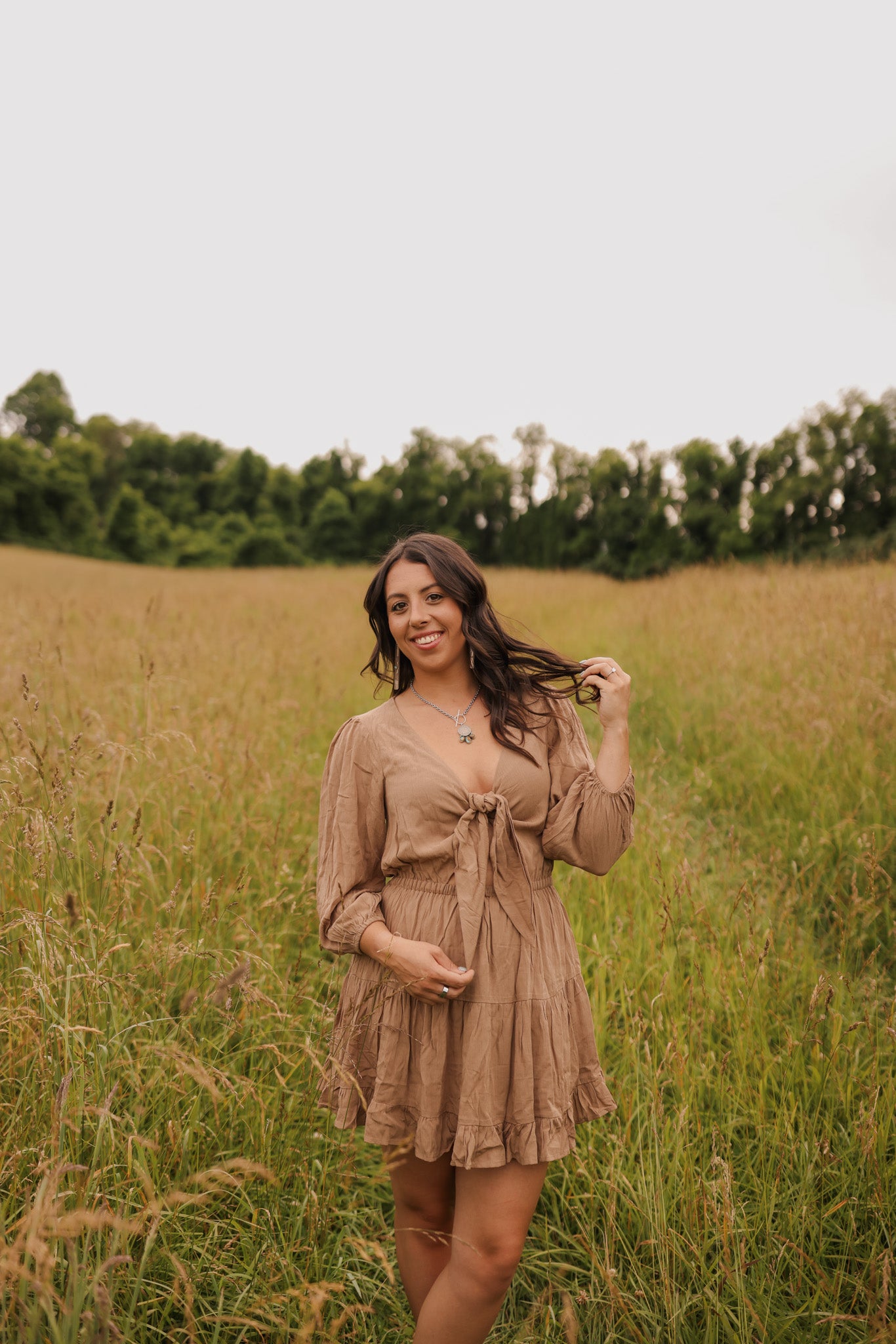 Mocha front tie