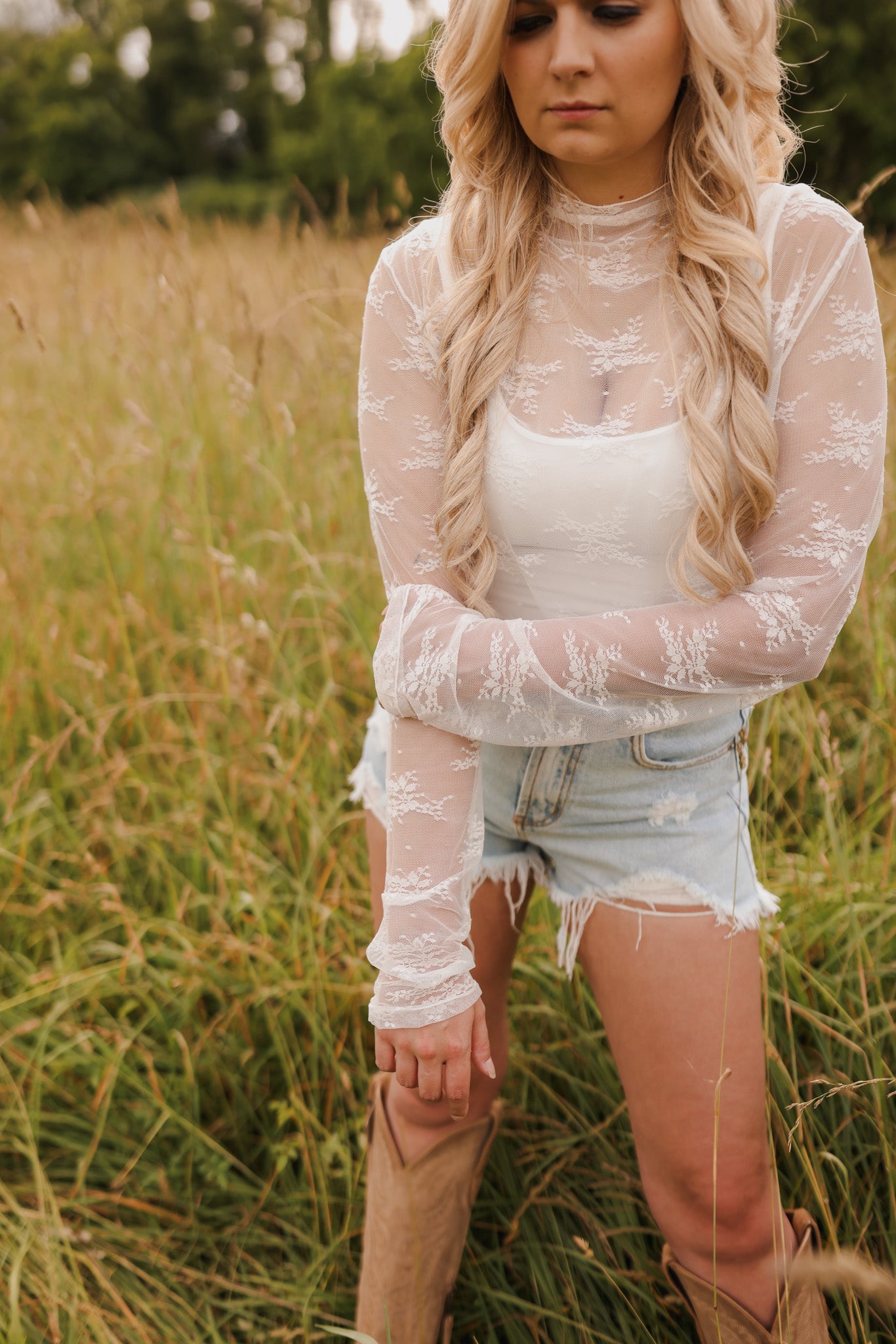 The Ivory Floral Mesh