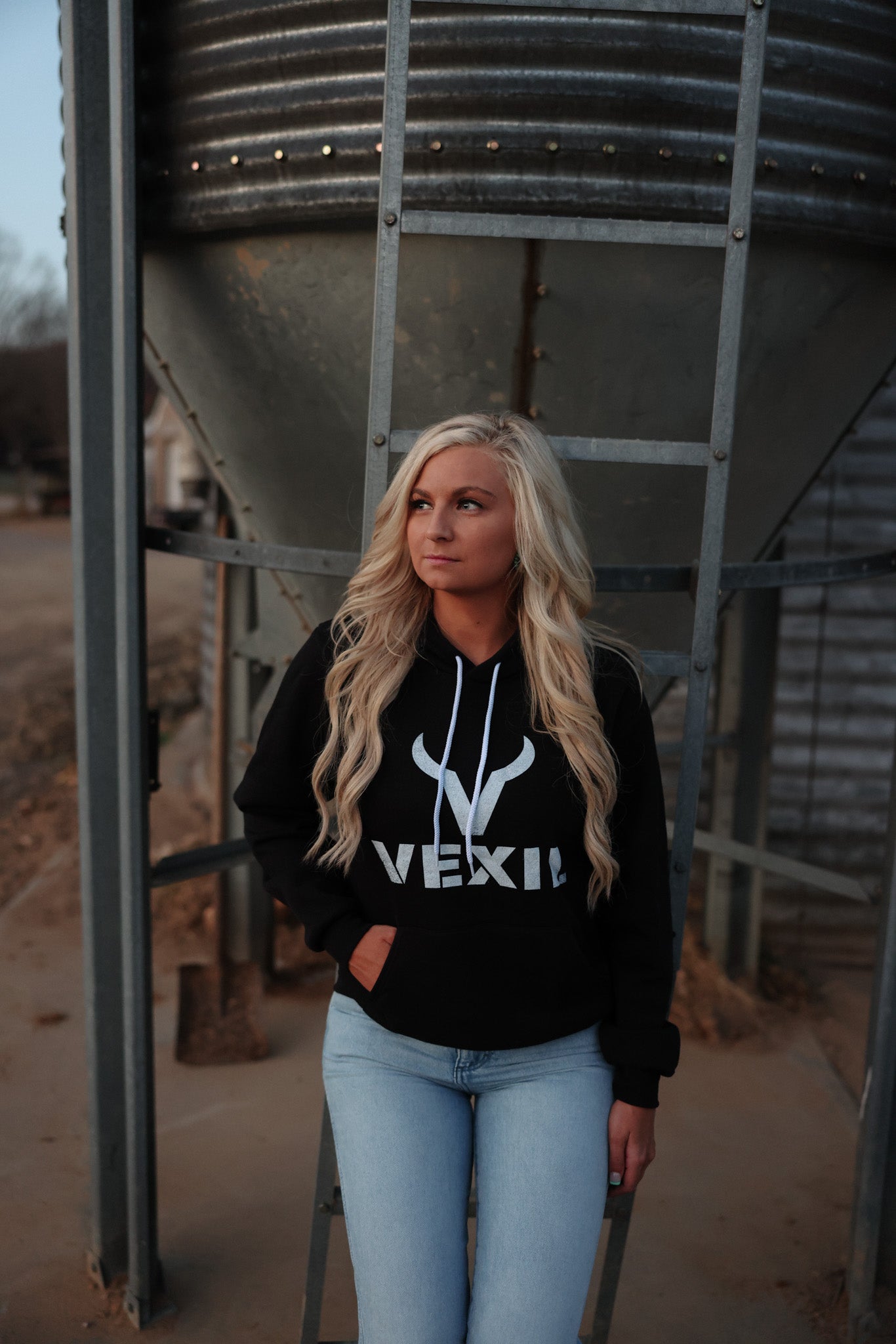 Vexil Brand - Hoodie - Distressed Logo - Black